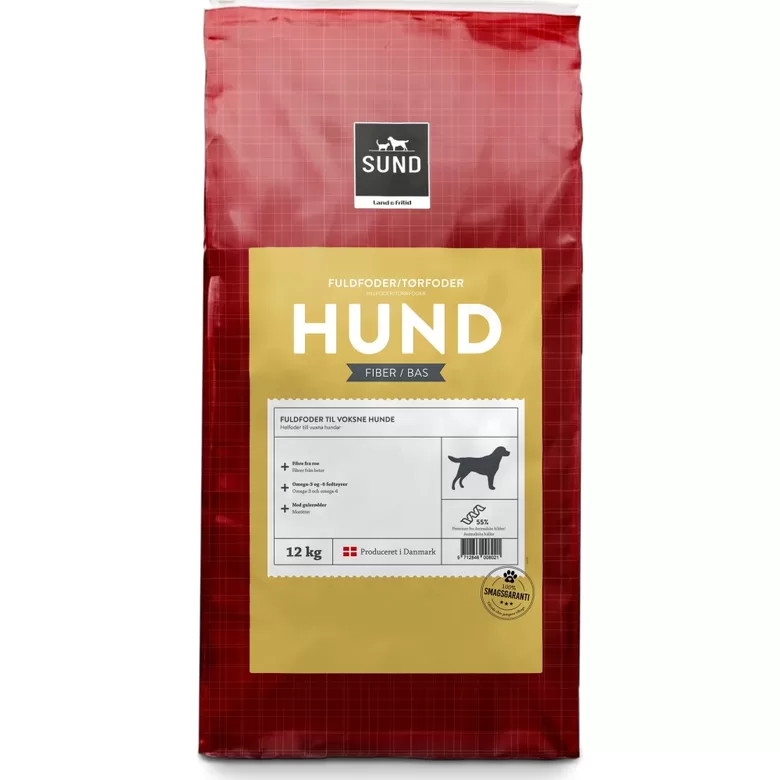 SUND HUND FIBER barība bagāta ar šķiedrvielām pieaugušiem suņiem 